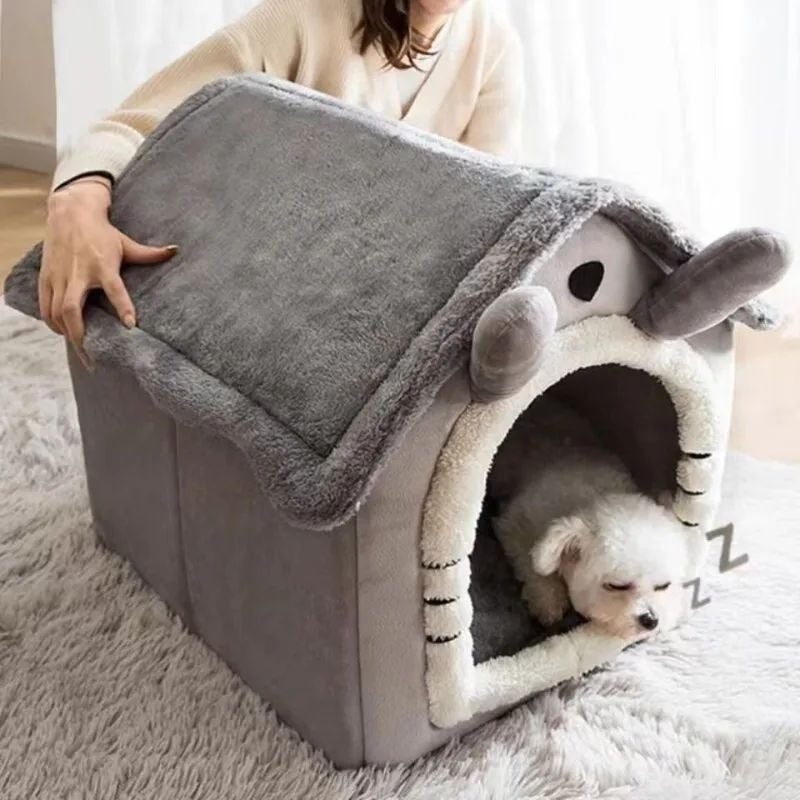 Warm Removable Cat & Dog House – Washable Winter Pet Bed