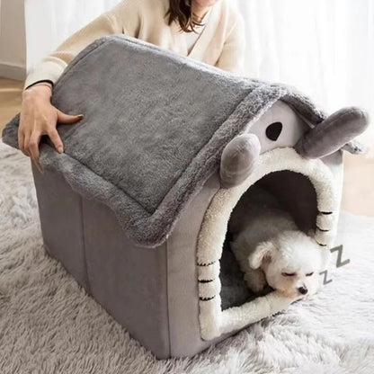 Warm Removable Cat & Dog House – Washable Winter Pet Bed