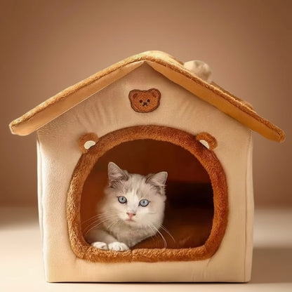 Warm Removable Cat & Dog House – Washable Winter Pet Bed