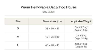 Warm Removable Cat & Dog House – Washable Winter Pet Bed